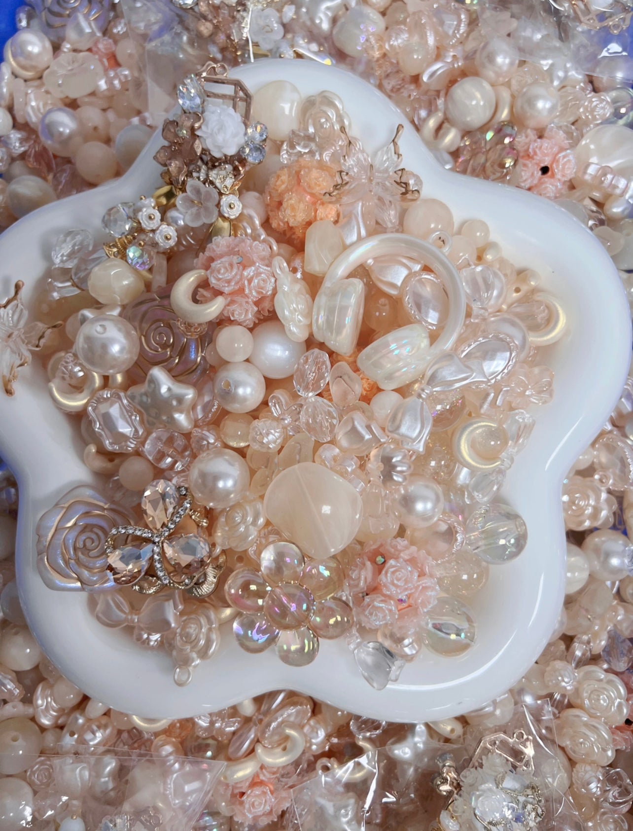 Champagne Lace Glow Beads for Pen/Phone Chain