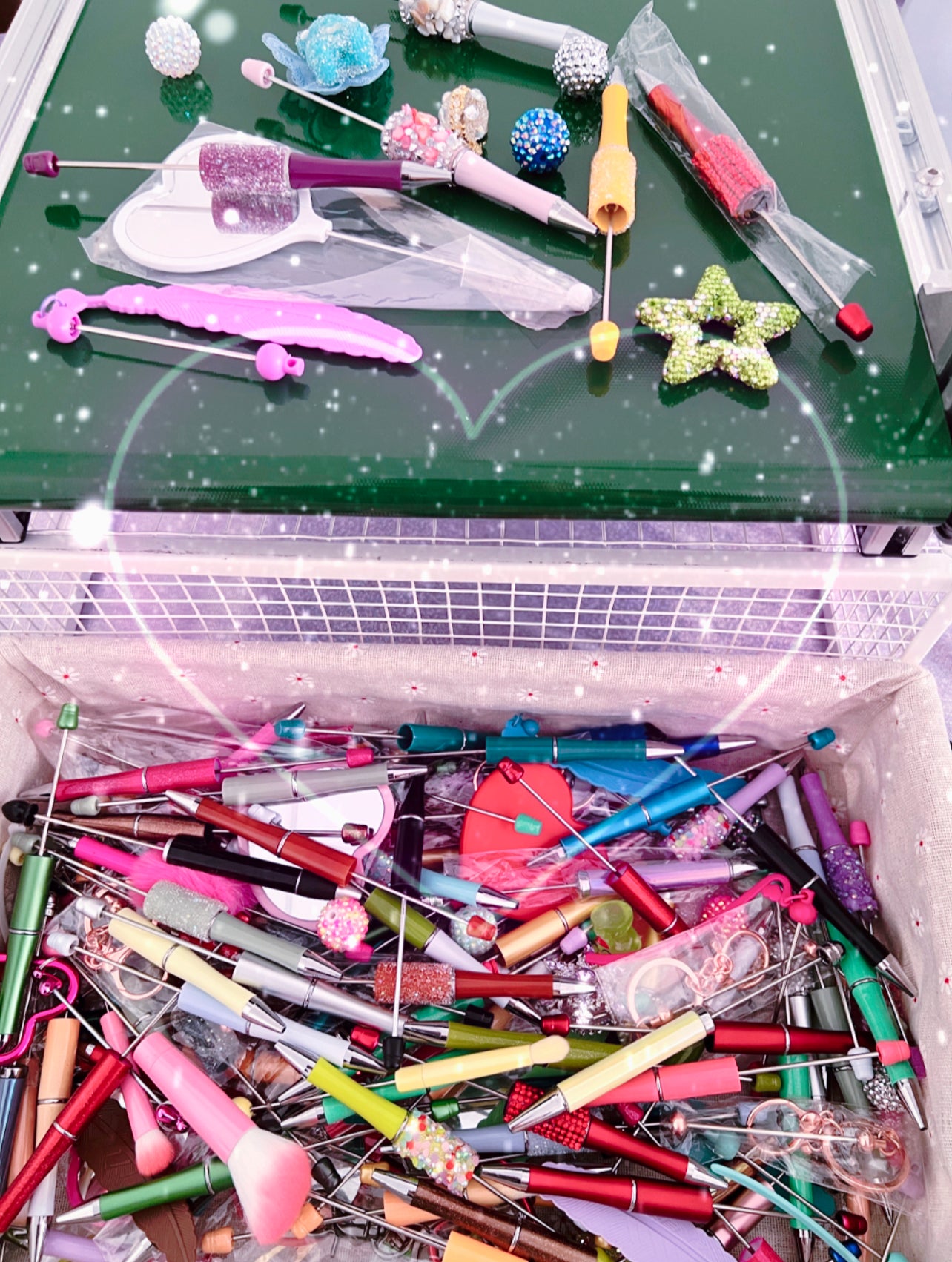 Normal Mixtures of Beaded DIY Items- Playing on Conveyor Belt